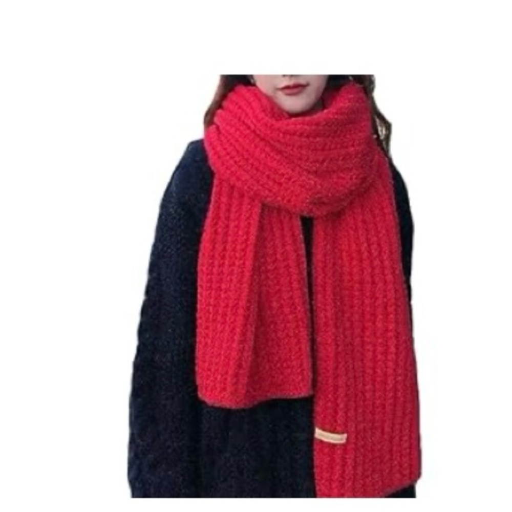 Long Soft Red Knit Scarf❤️